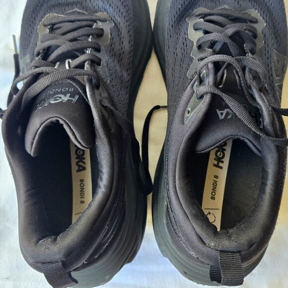 Hoka One One Bondi 8 Women's Triple Black Running Shoes Sneakers Size 9.5 - Picture 7 of 8